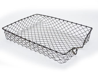Midcentury French Wire Desk Tray Storage Basket