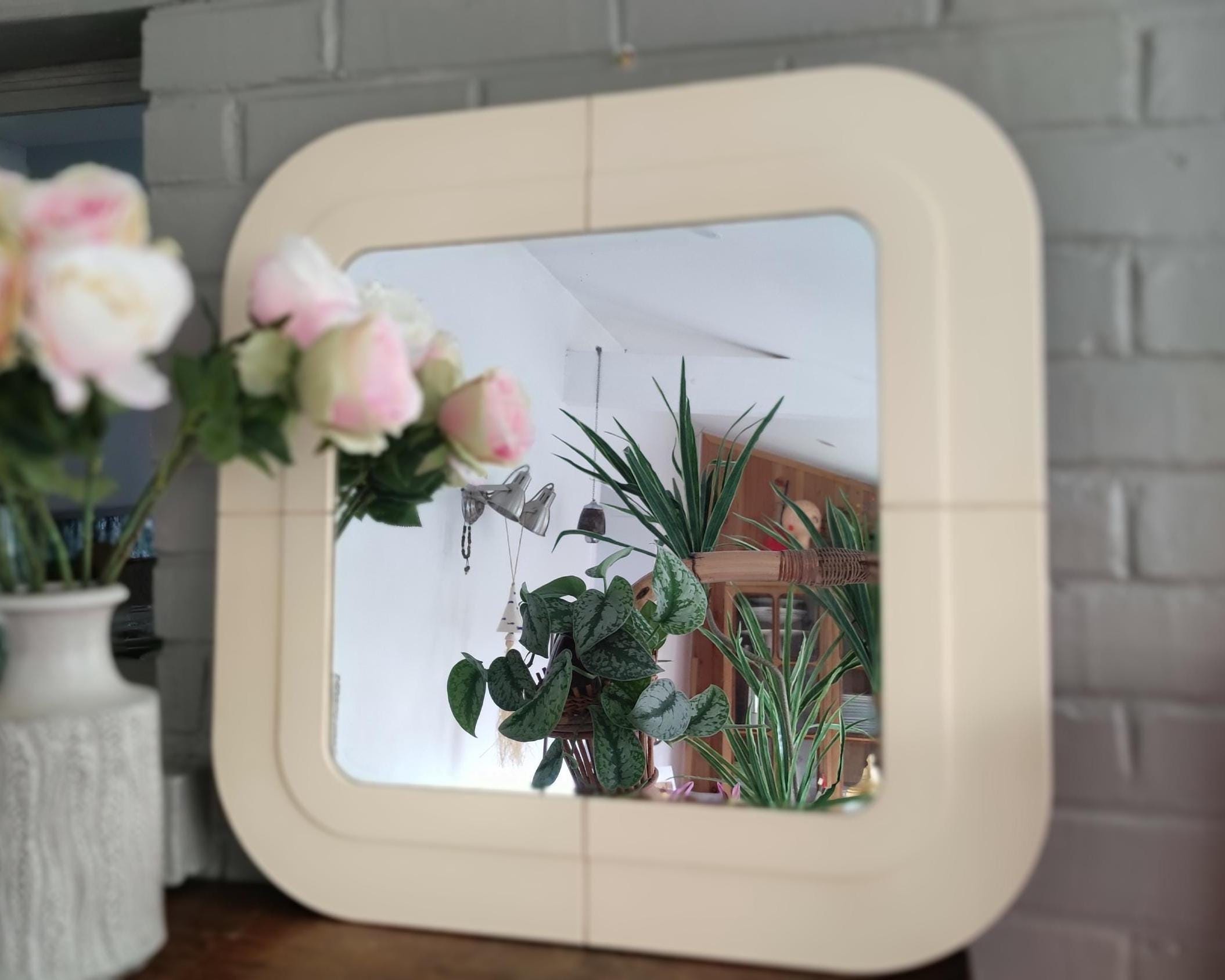 Mid Century Modern Italian Wall Mirror KARTELL Design by Anna