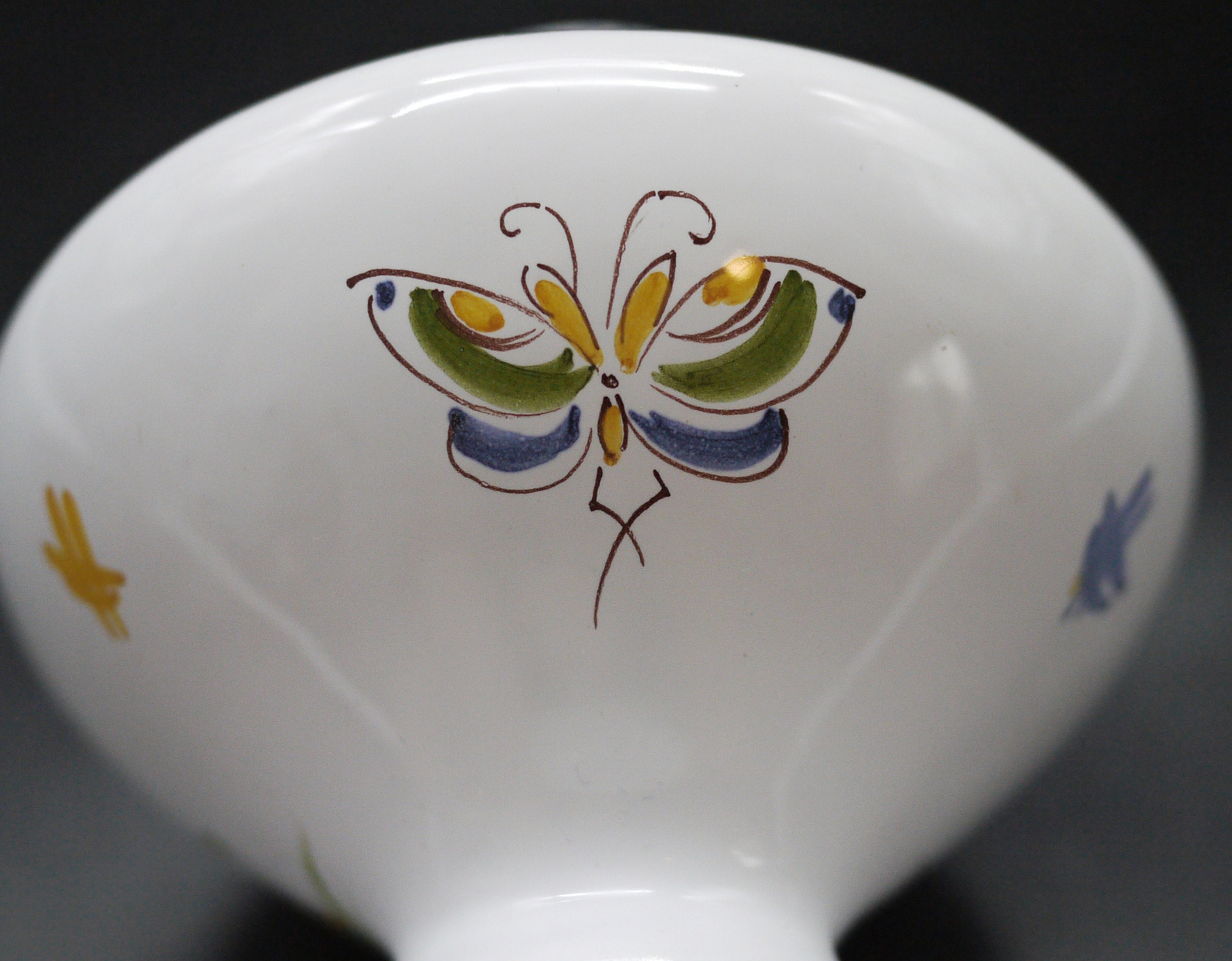 French Ceramic Flower Frog Vase Moustiers Decor