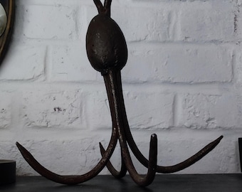 French Antique Hand Forged Grappling Hook Kitchen Ceiling Hanger