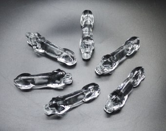 Set of 10 Glass Knife Rests Dog Figurine Vintage Chopstick Rest Set Table Setting Decoration