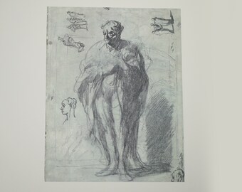 Vintage French Master Drawings Prints, Portfolio 32 Fine Art Prints, Old Master Prints