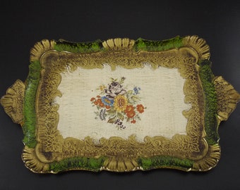 Florentine Floral Hand Painted Serving Tray