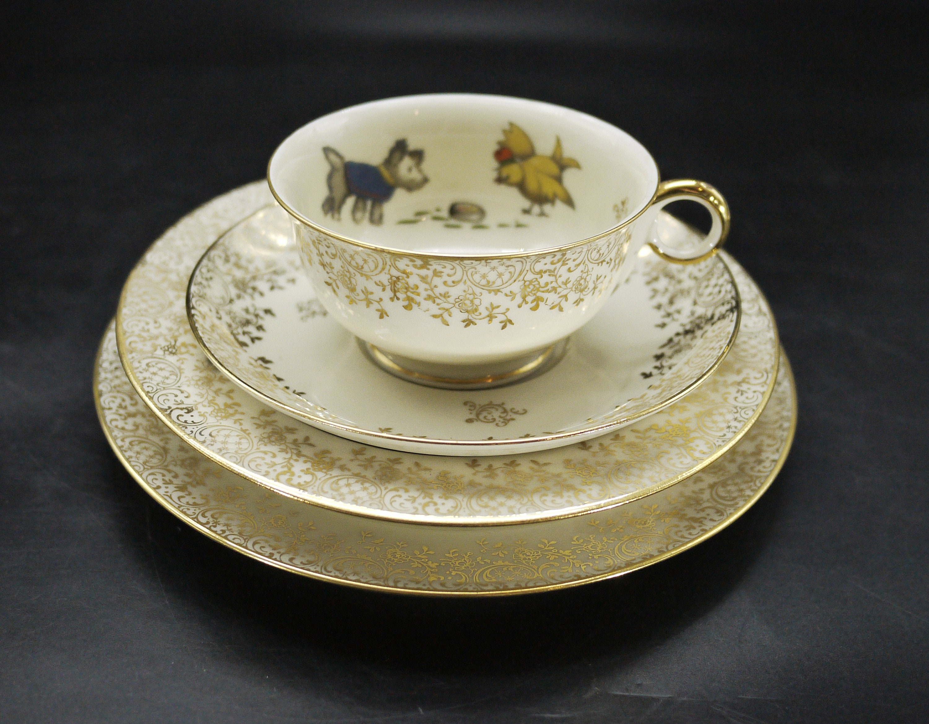 Antique Limoges Porcelain Child's Breakfast Set