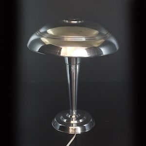 French Art Deco Chrome Mushroom Lamp Modern Desk Lamp