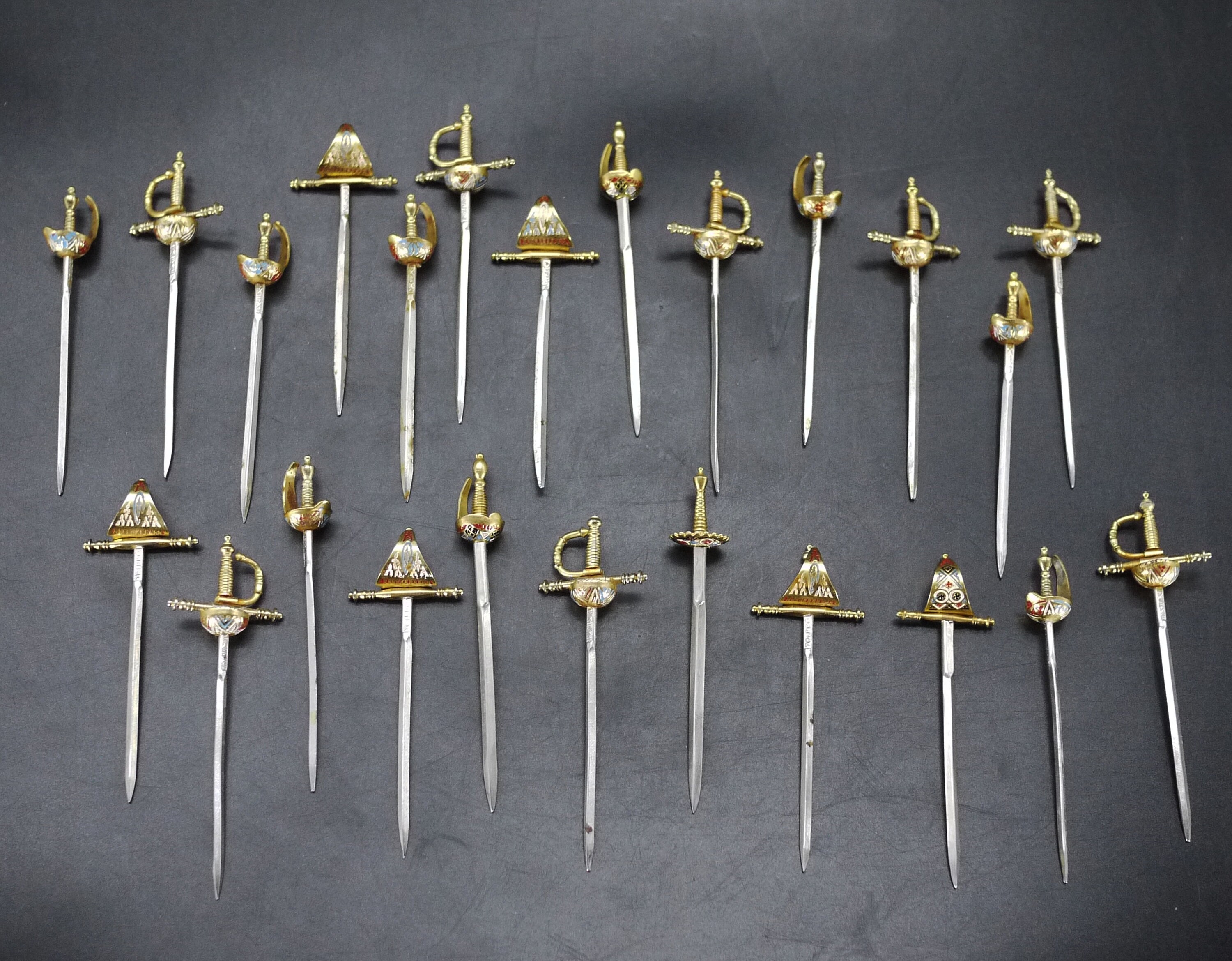 Vintage Brass Sword Cocktail Picks by Toledo