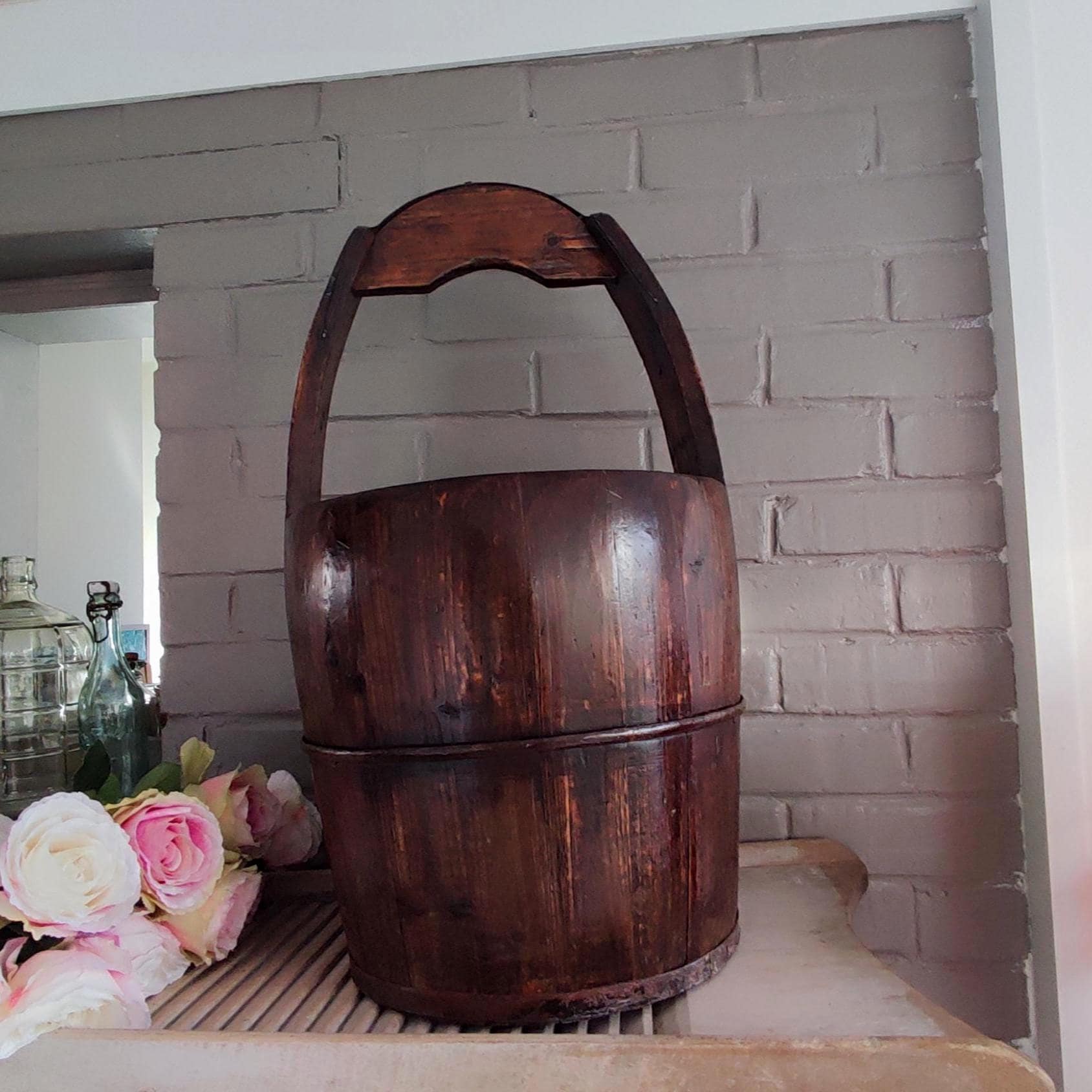 アンティーク　水桶 Antique Water Well Bucket - Etsy
