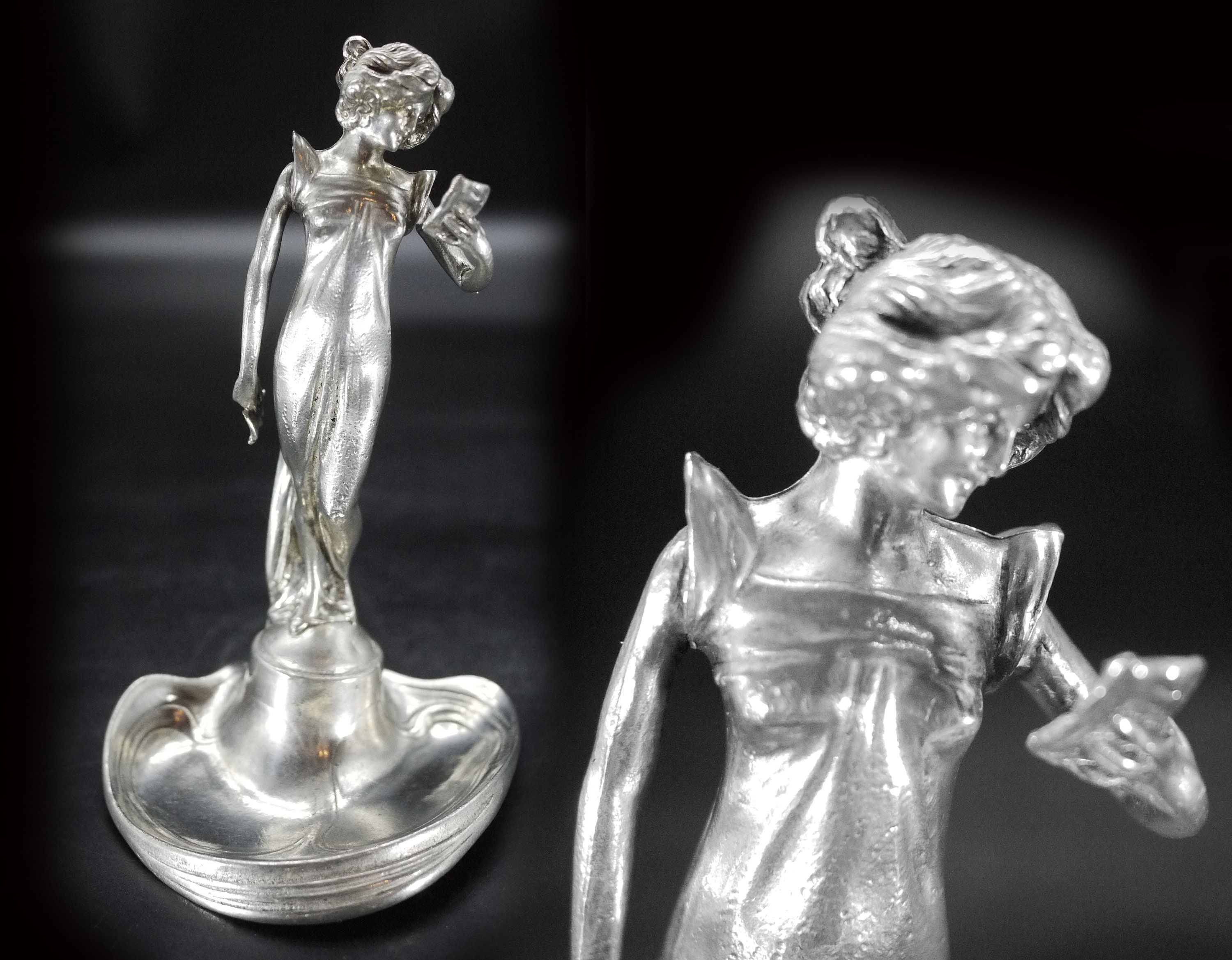 Art Nouveau Pewter Figure