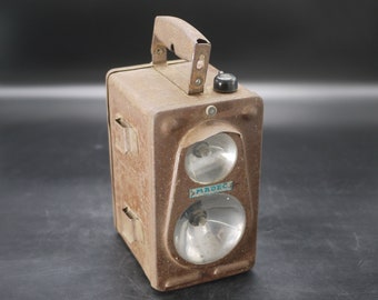 Vintage French Railway Lantern Rusty Metal Railroad Warning Signal Lamp Madec