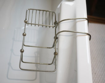 Art Deco Soap Dish French Wire Soap Basket with Sponge Holder Antique Bathtub Accessories