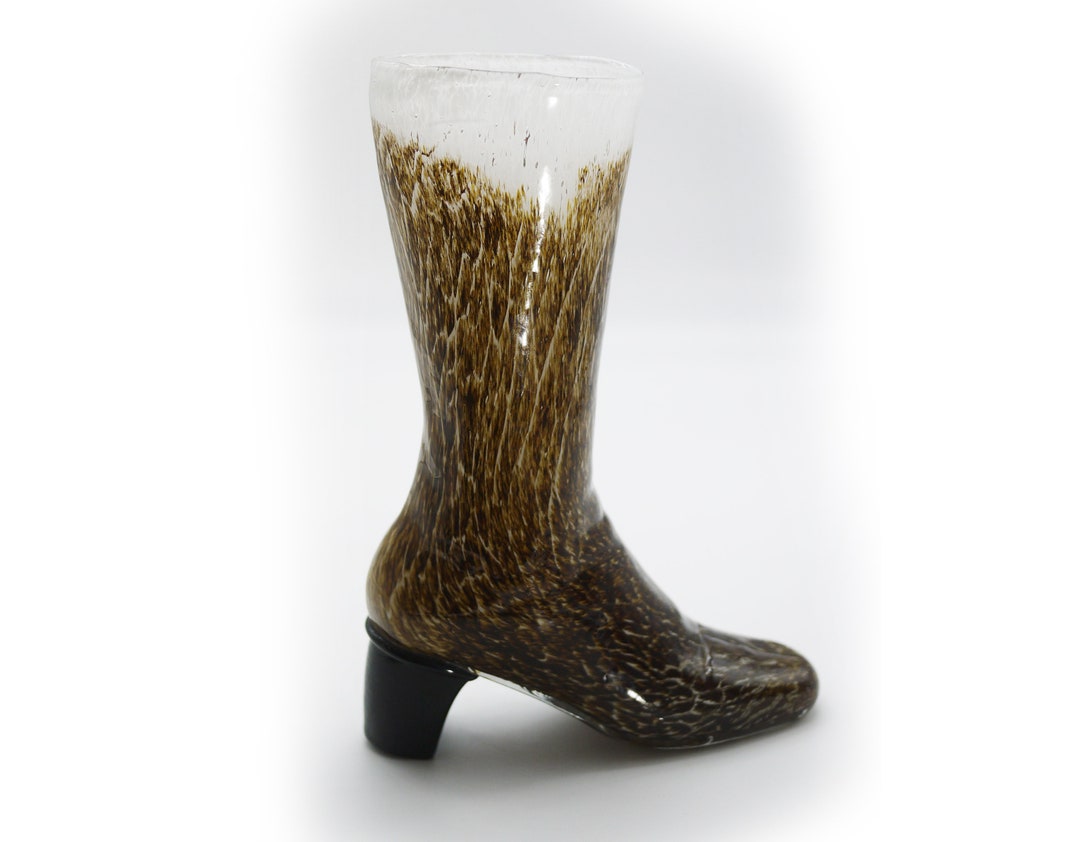 Midcentury Modern Murano Glass Boot Vase Etsy