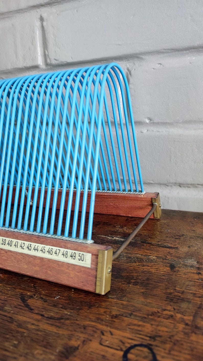 Vintage French Record Rack Vinyl Stand Wood and Blue Wire - Etsy Australia
