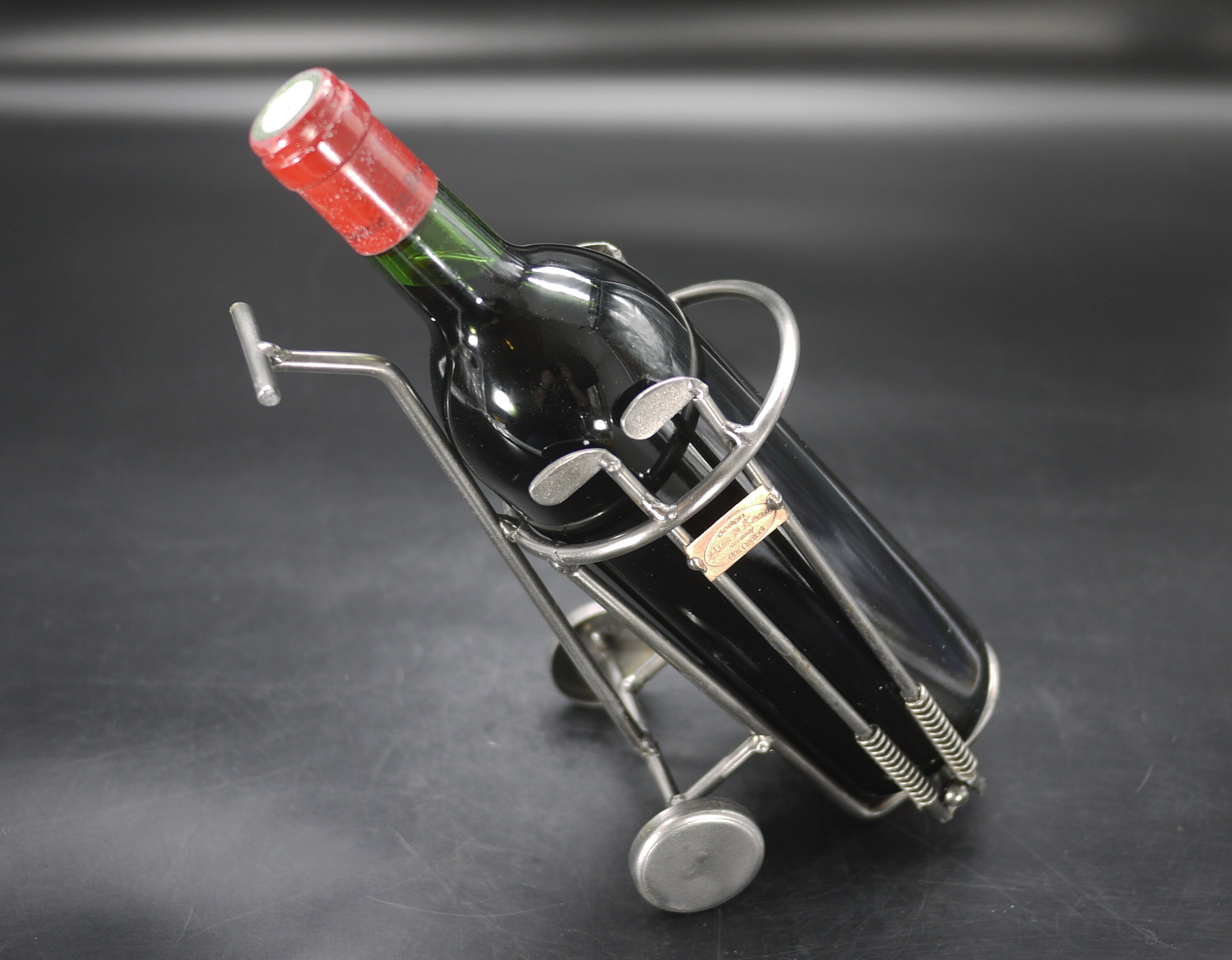 Vintage Golf Bag Wine Bottle Holder Sculpture