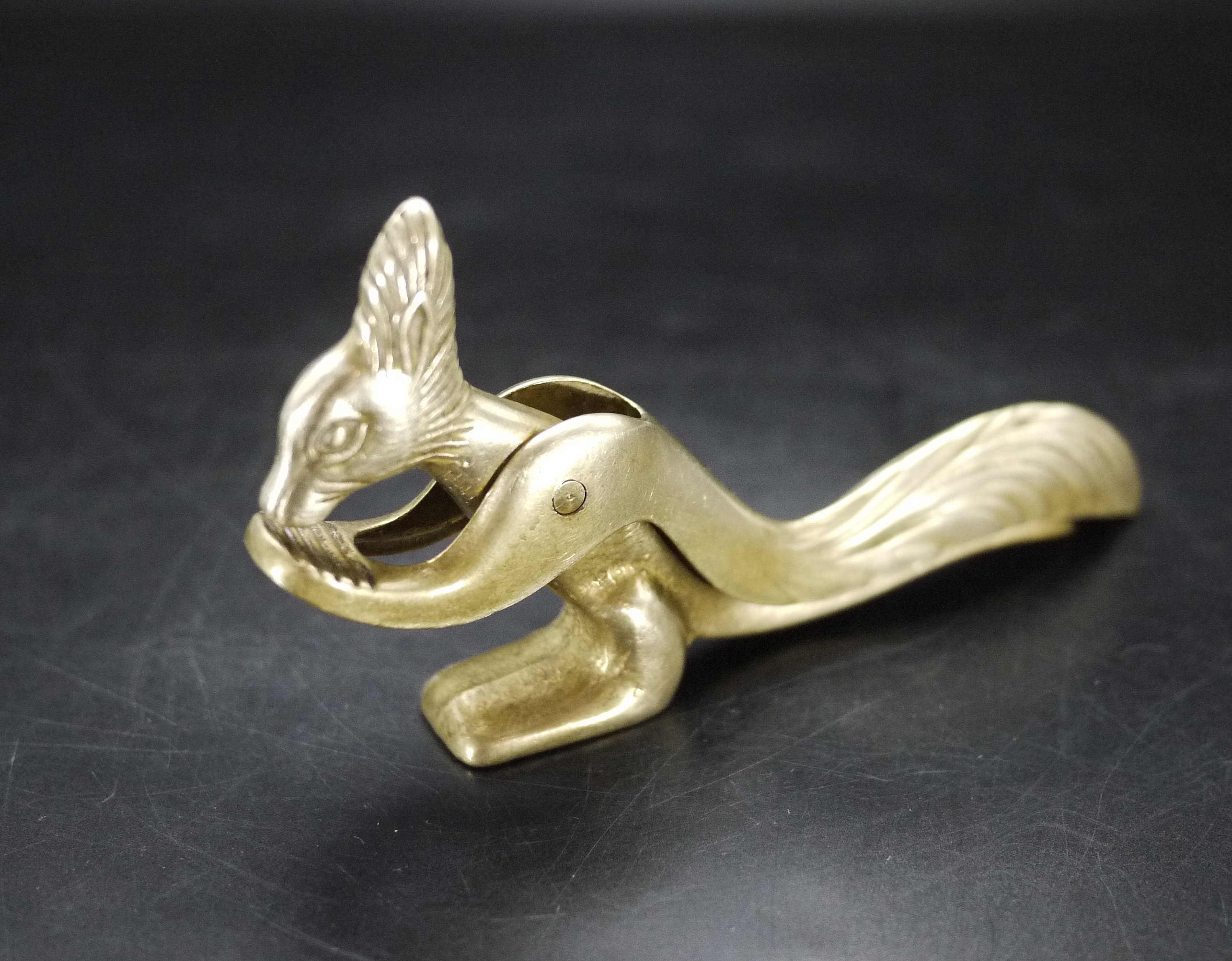 Vintage Brass Squirrel Nutcracker