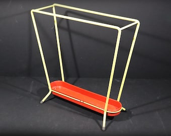 Midcentury Modern Umbrella Stand Rockabilly Yellow and Red French Walking Stick Holder