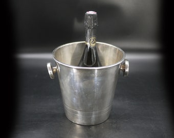 Antique Champagne Ice Bucket French Silver Plate Wine Cooler by St Medard, Le Chardon
