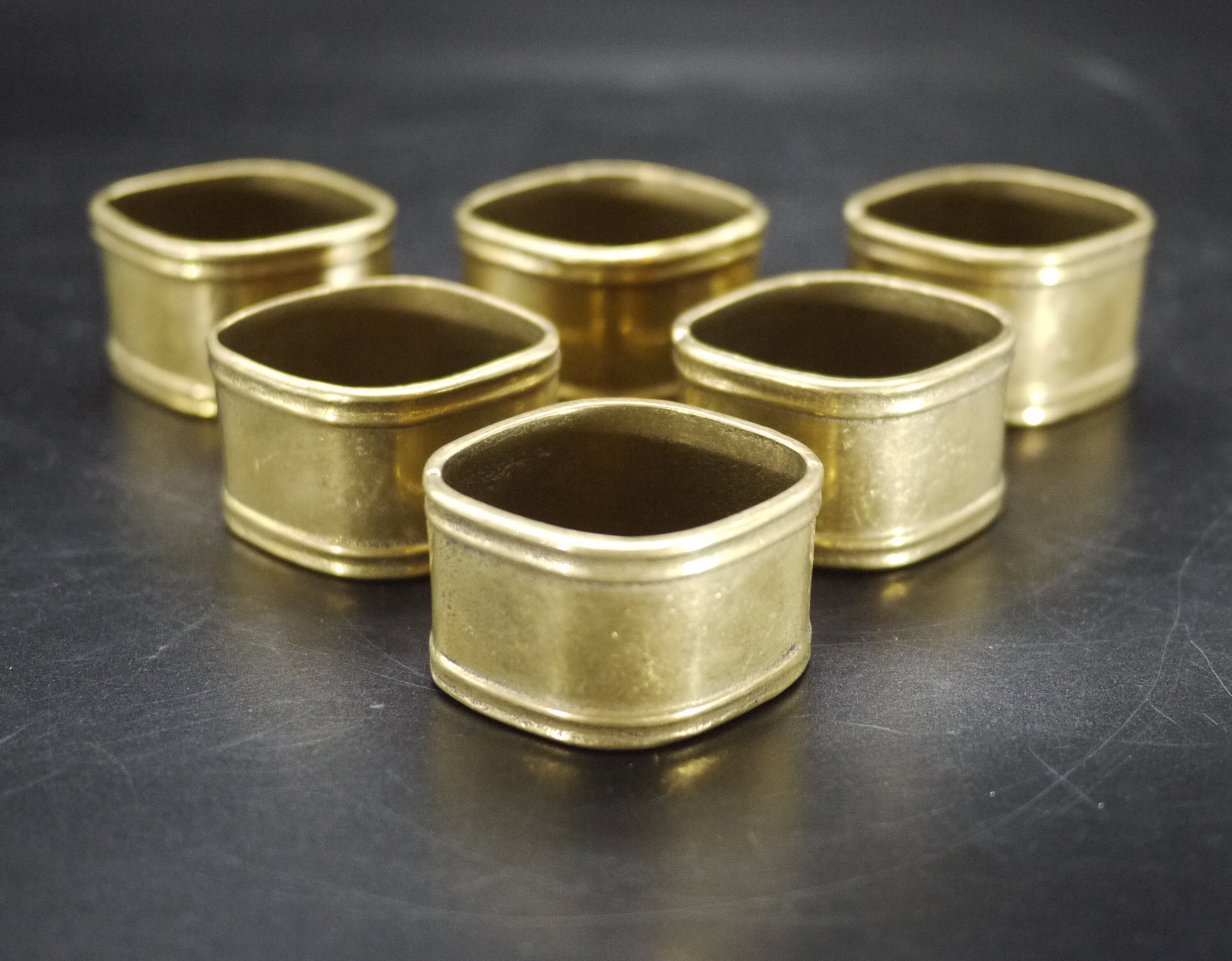 French Solid Brass Napkin Ring Set of 6