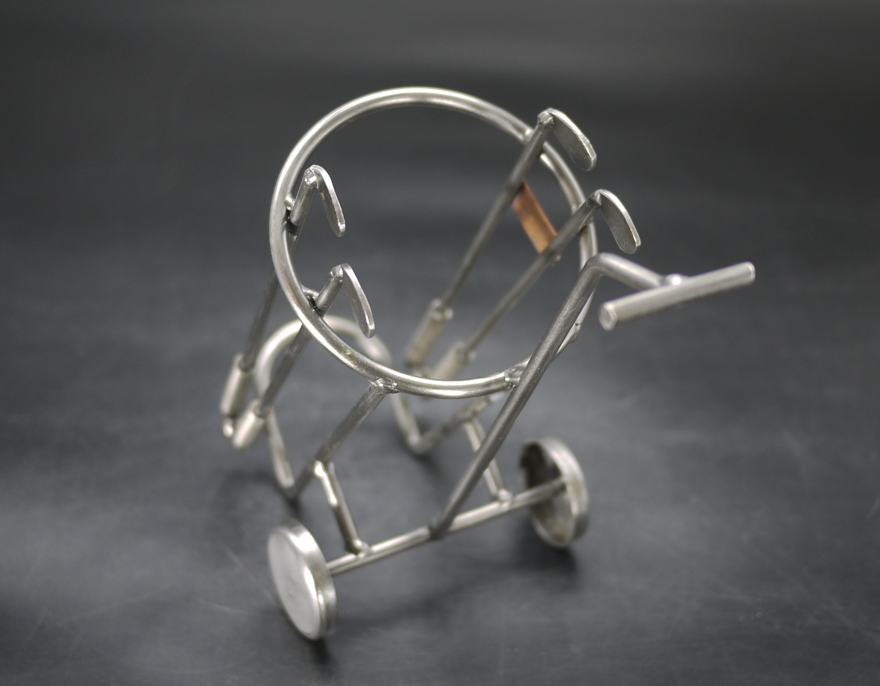 Vintage Golf Bag Wine Bottle Holder Sculpture