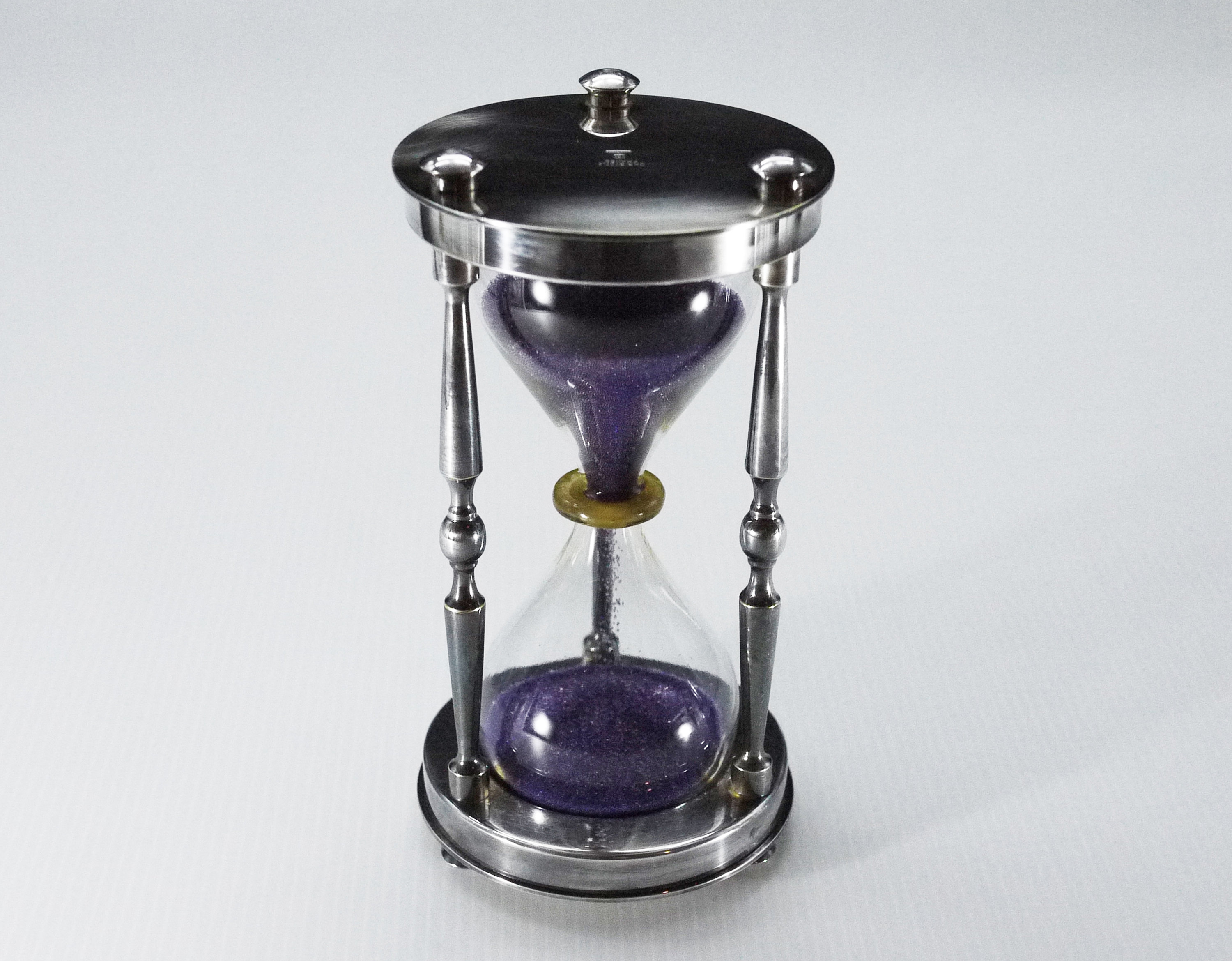 7 vintage ottone cromato clessidra 5 minuti antico decorativo sand timer  regalo
