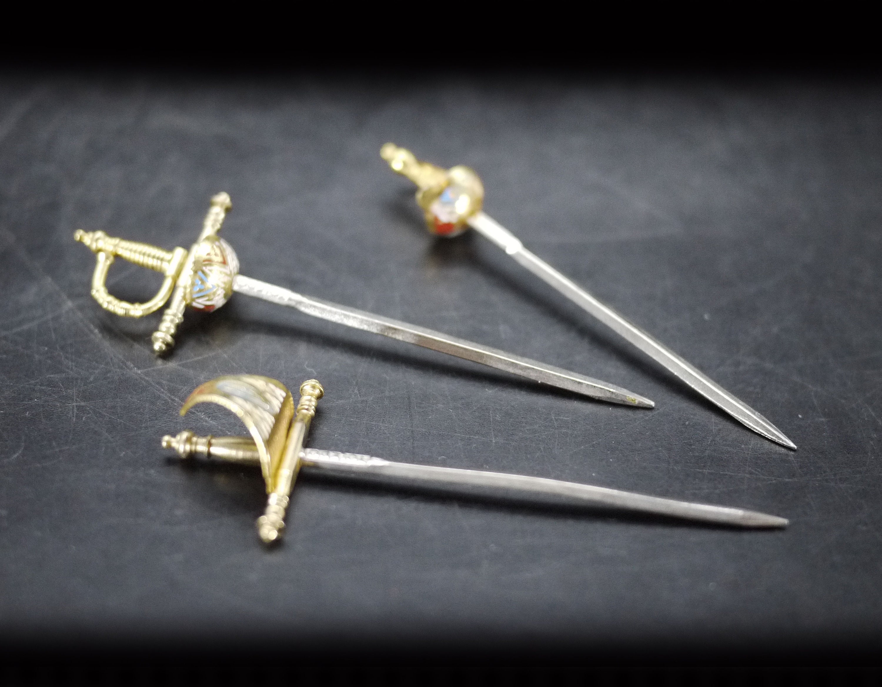 Vintage Brass Sword Cocktail Picks by Toledo