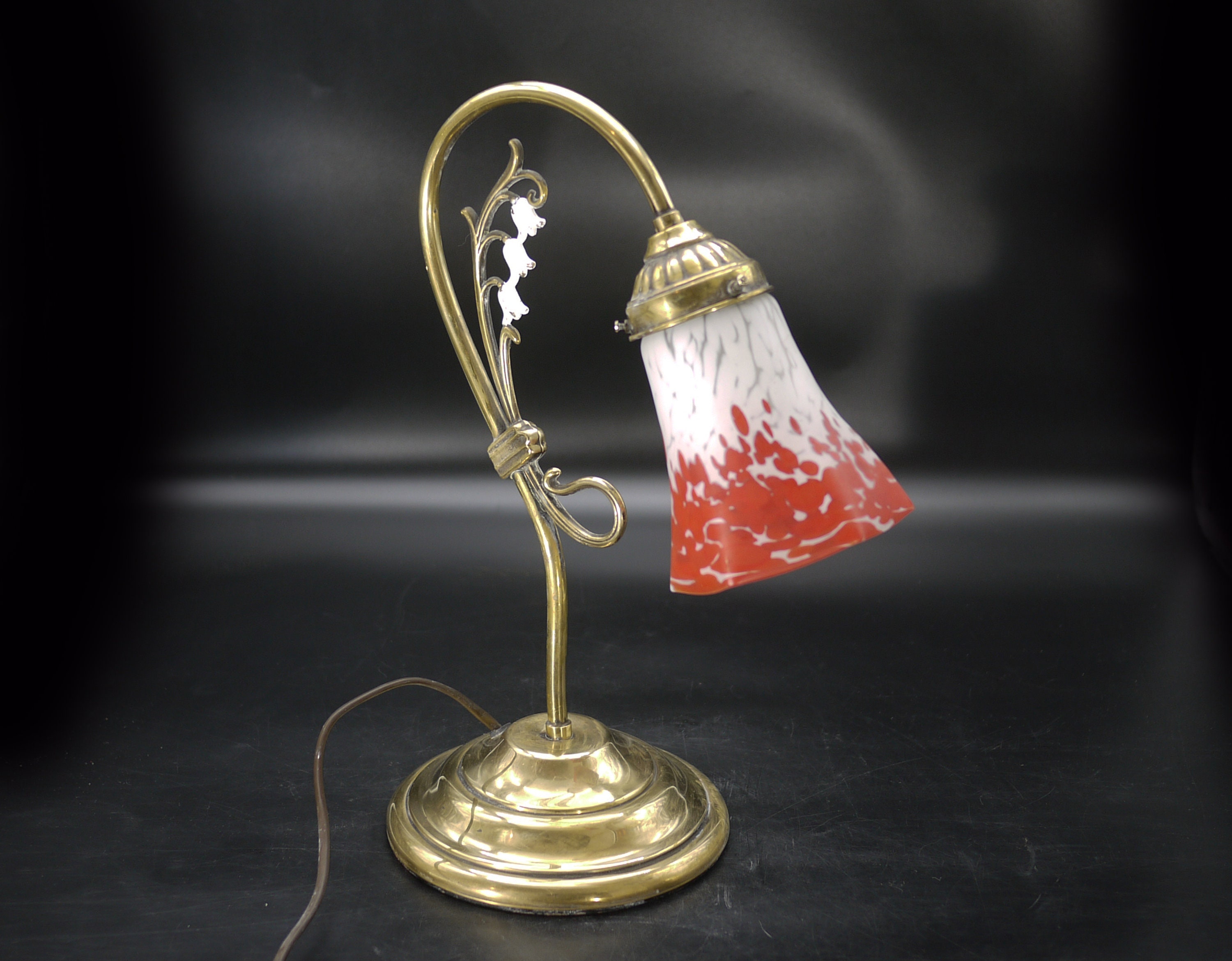 French Art Nouveau Swan Neck Table Lamp