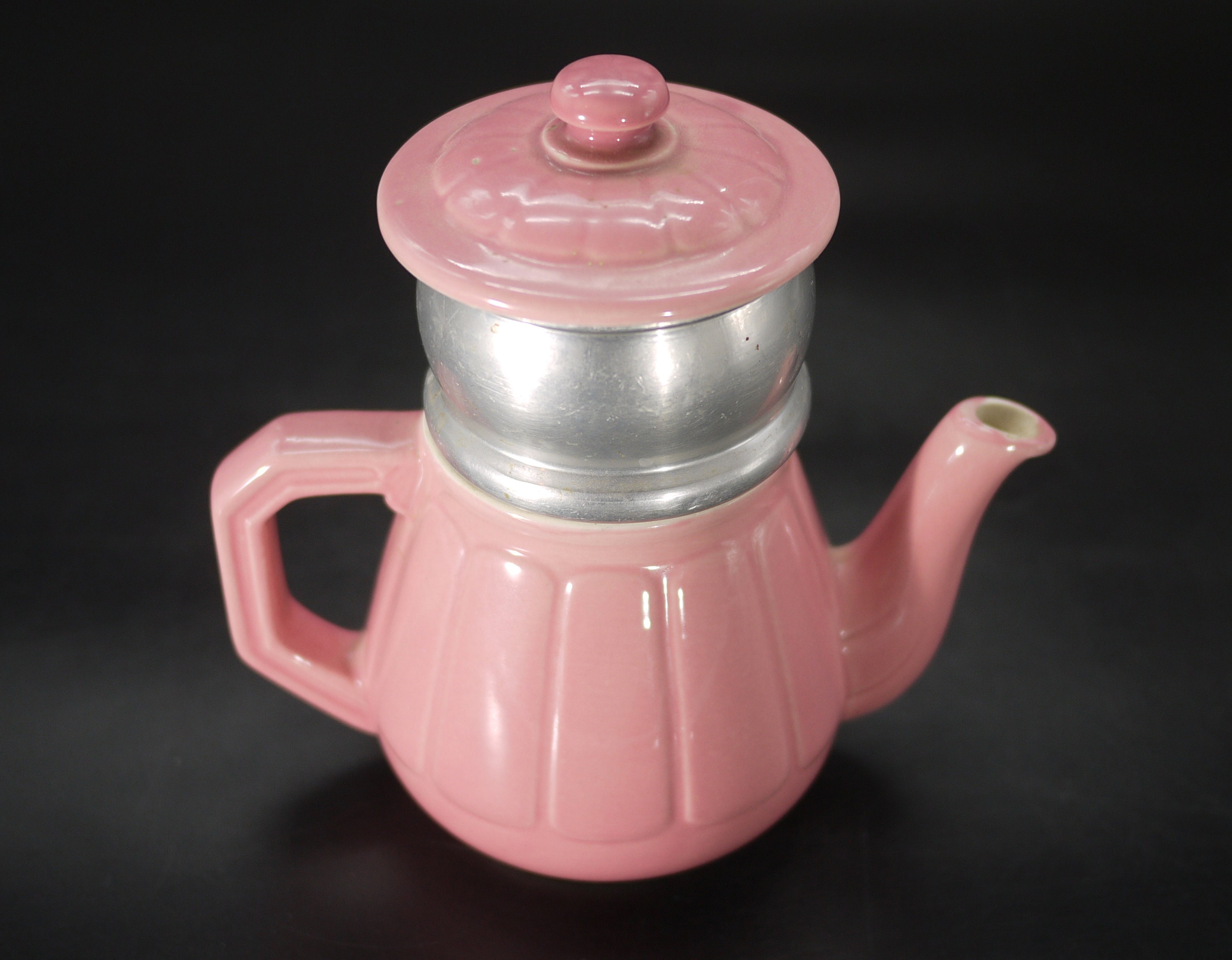 French Ceramic Pink Coffee Maker with Filter