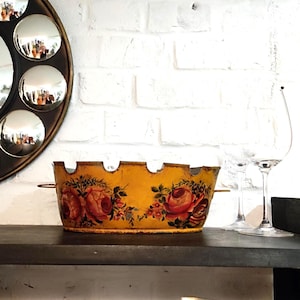 Antiker französischer Tole Monteith „Verriere“ oder Jardiniere Cachepot