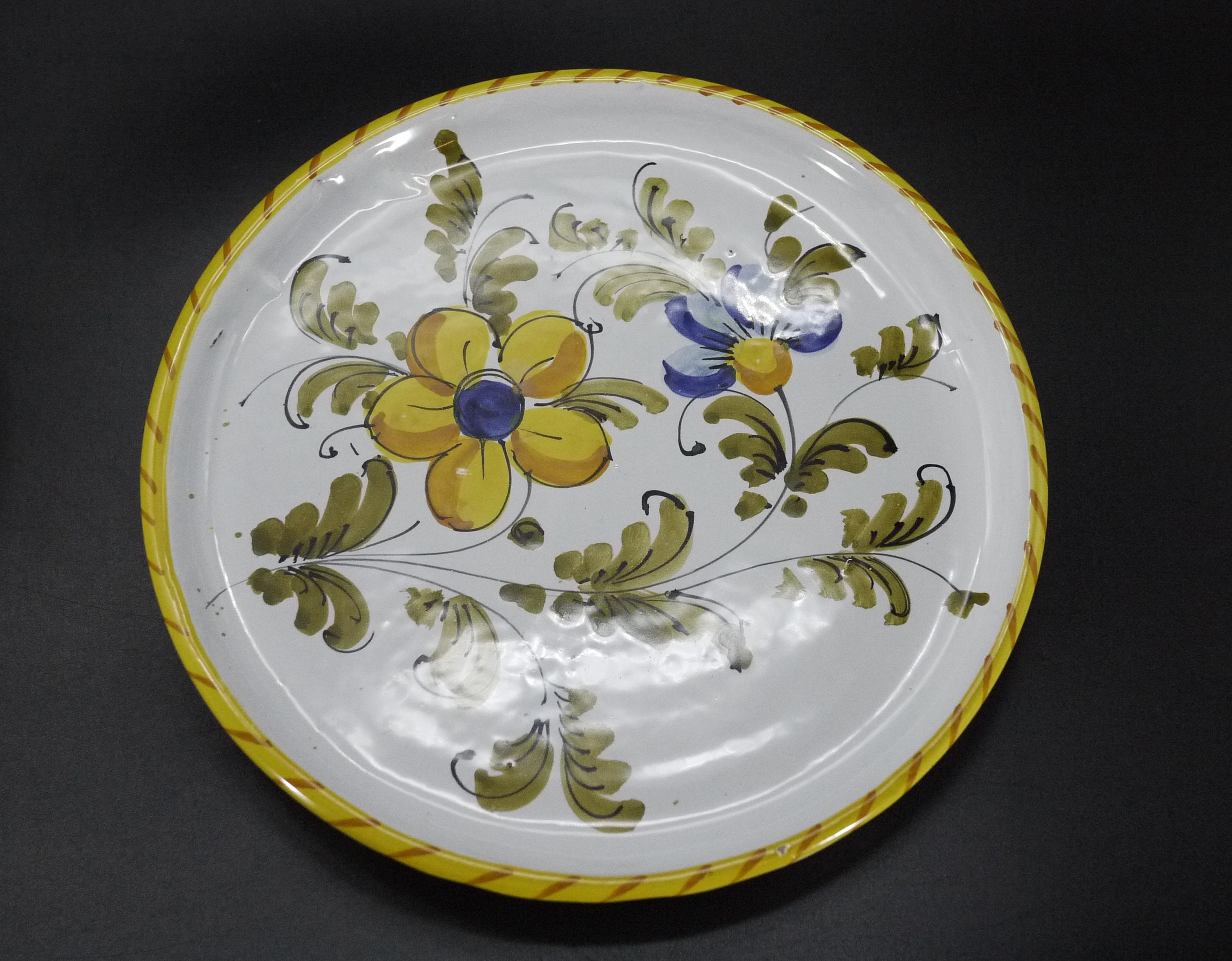 Italian Ceramic Colander Bowl with Under Plate Set