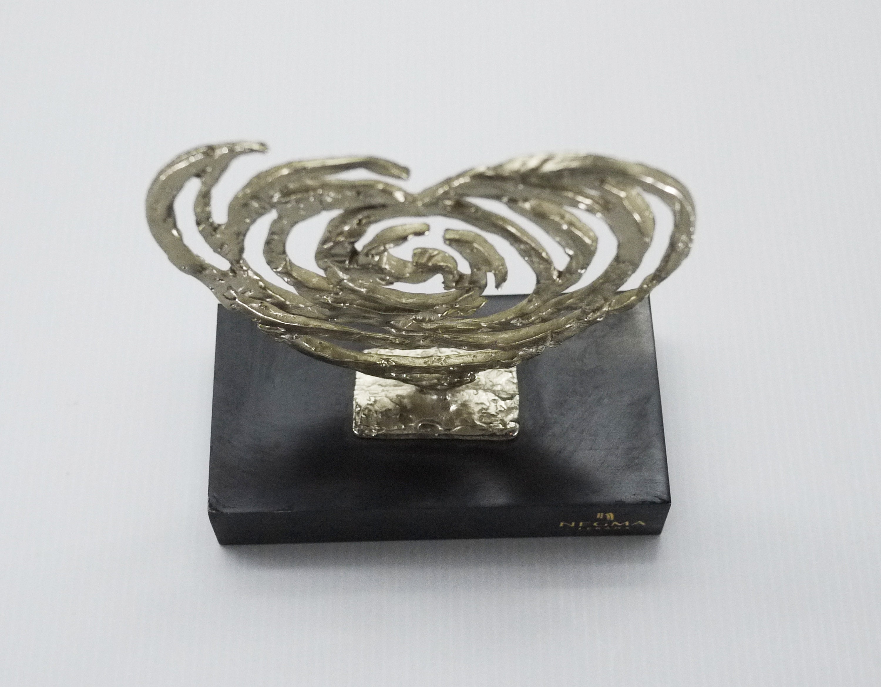 Abstract Metal Heart Sculpture