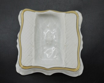 Antique French Porcelain Ashtray and Striker Vintage Bistro Pyrogene
