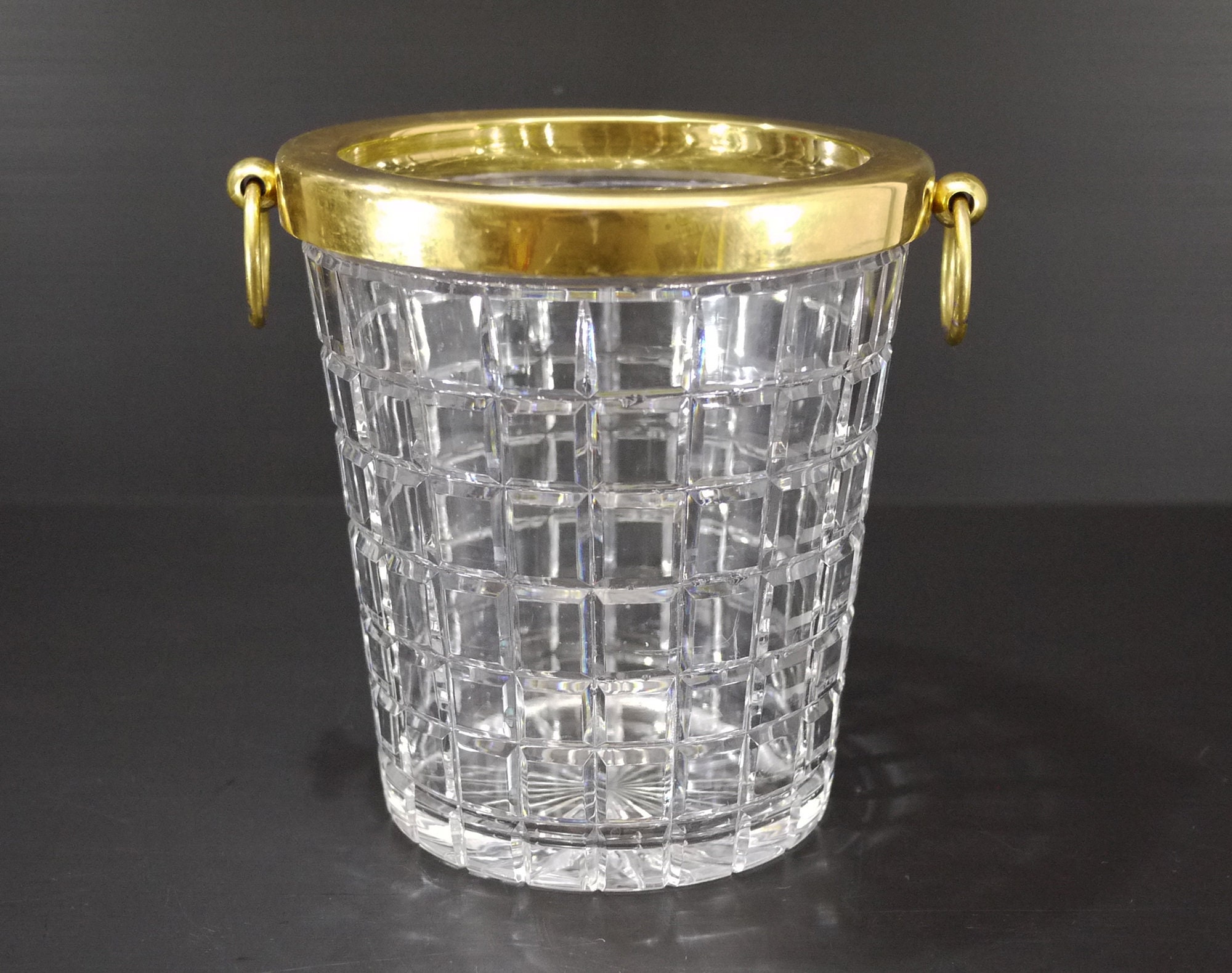 French Crystal & Gold Champagne Ice Bucket