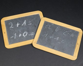 Vintage French Small Slate, School Chalkboard S/2
