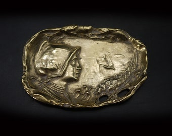 French Art Nouveau Bronze Card Tray