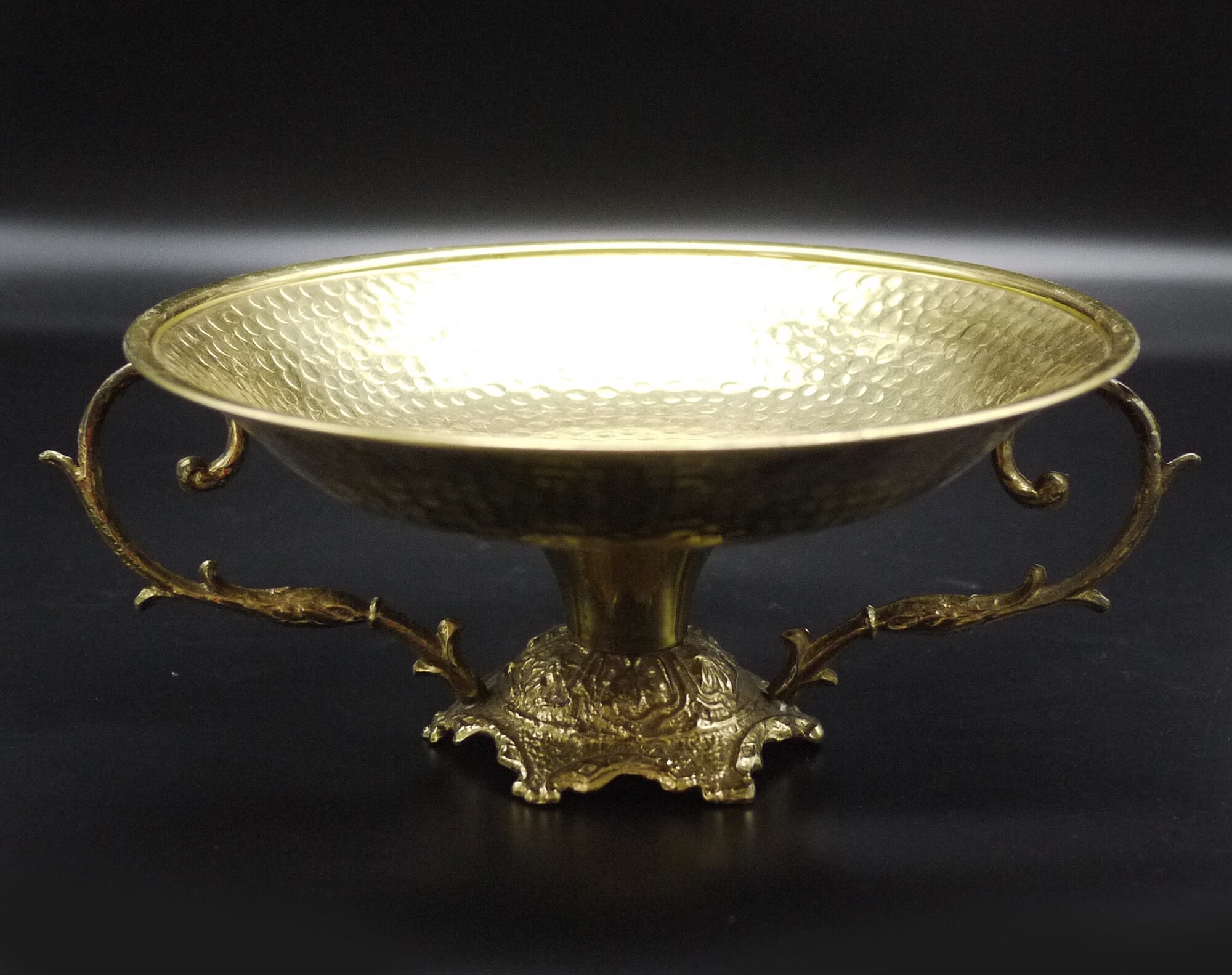 French Brass Centerpiece Compote, Pedestal Candy Dish