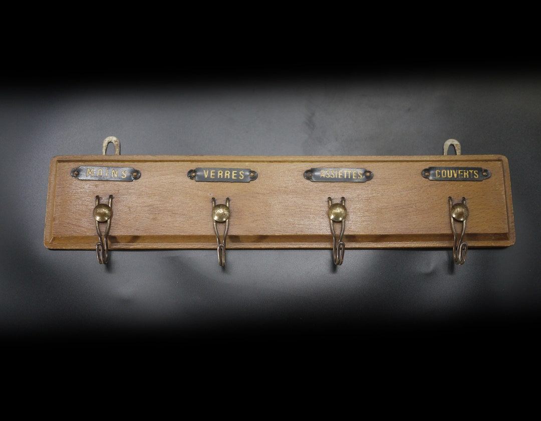 French Vintage Wooden Tea Towel Holder Etsy