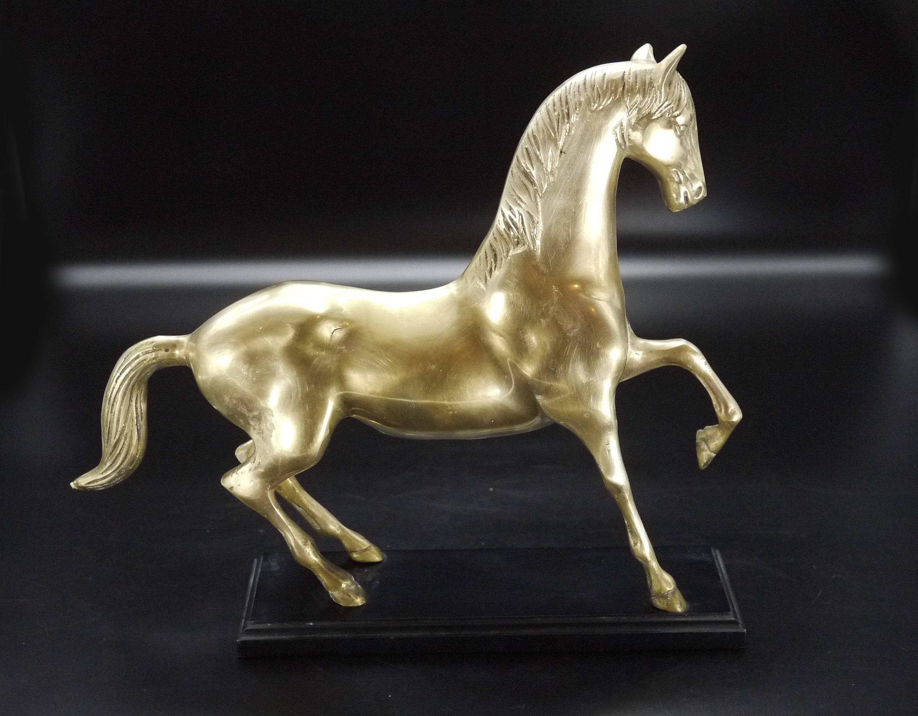 French Solid Brass Standing Horse Figure
