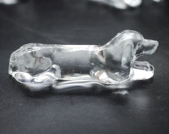 French Glass Dachshund Dog Knife Rests, S/10