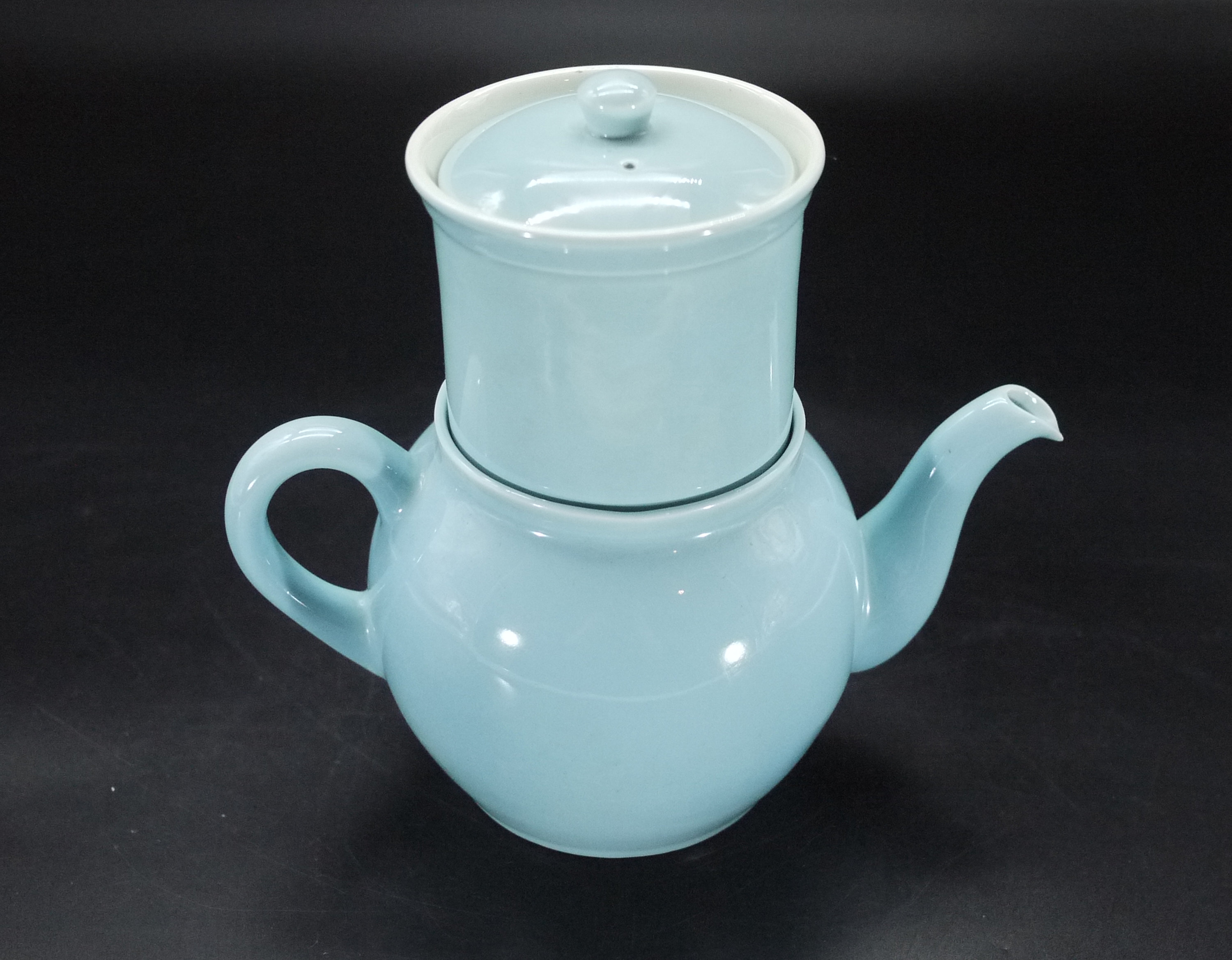 Vintage Blue Ceramic Coffee Maker by Goedewaagen Gouda Holland