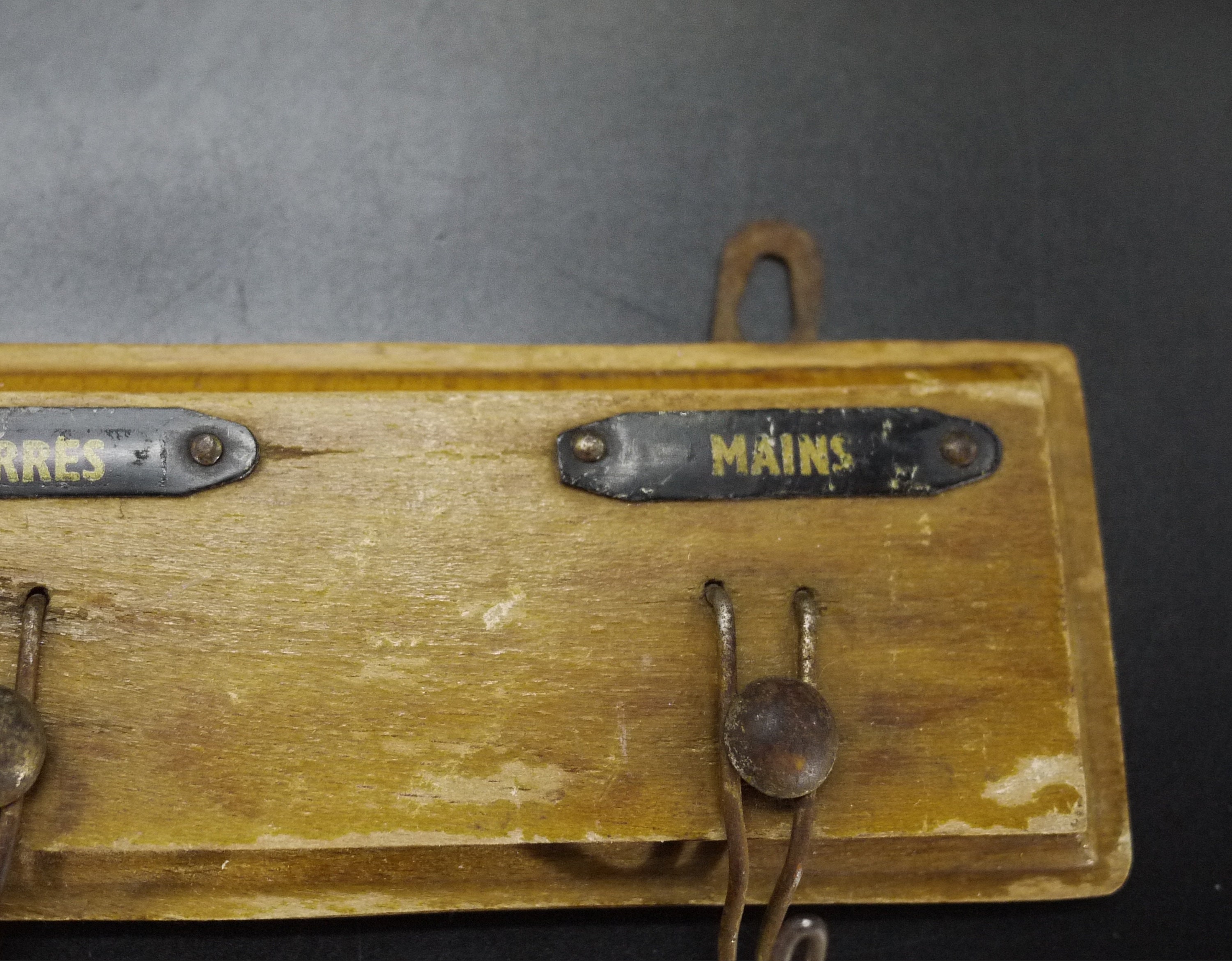 French Vintage Wooden Dish Towel Holder Rustic Kitchen Decor