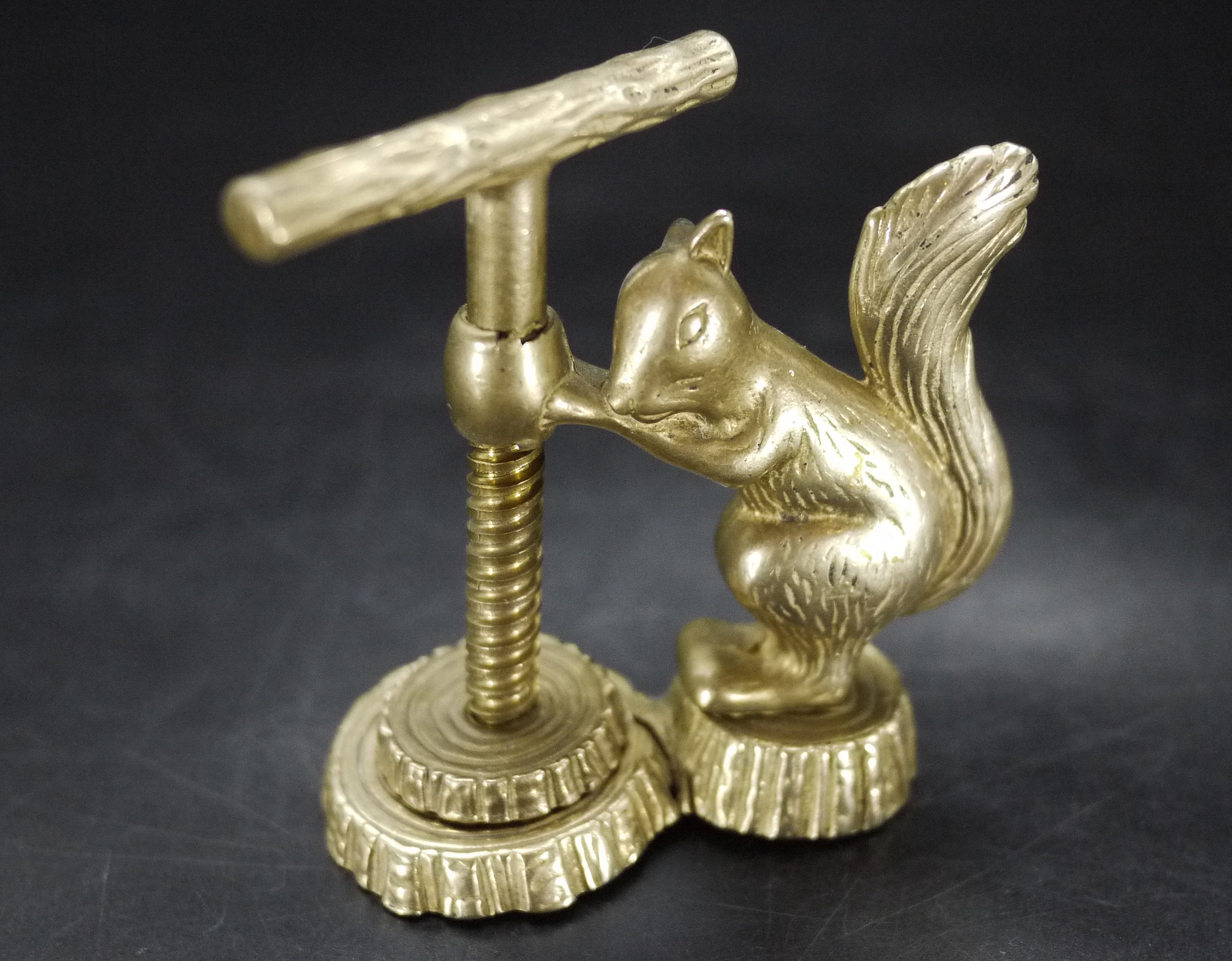 French Brass Nutcracker Figural Squirrel