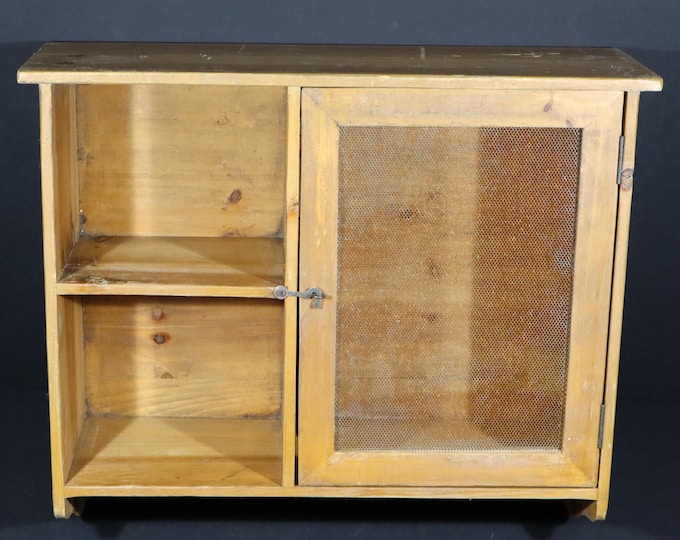 Featured listing image: Vintage French Kitchen Pantry Cabinet – Fine Mesh Food Safe Country Style