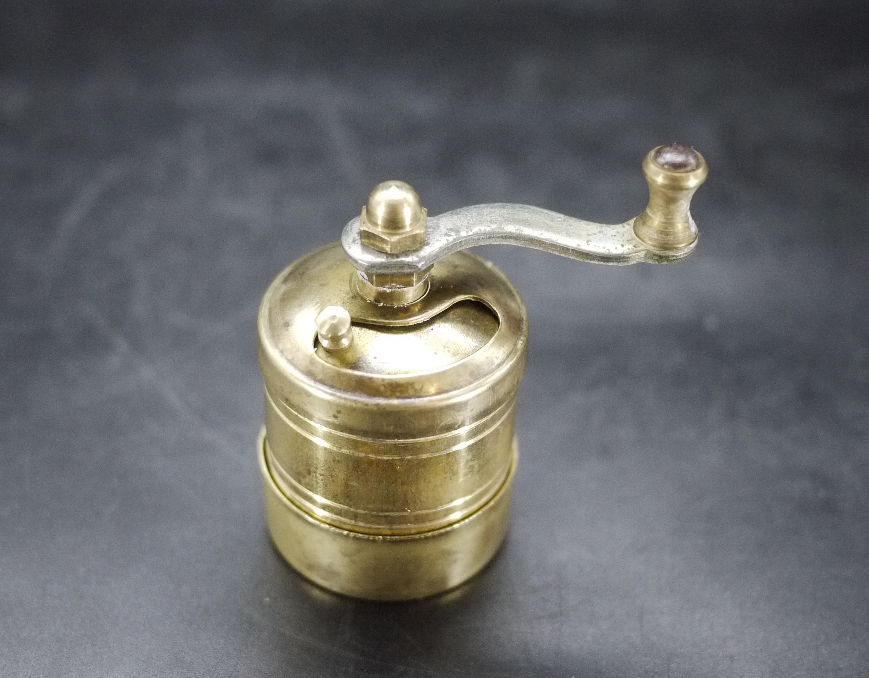 Vintage French Small Pepper Mill Copper and Brass