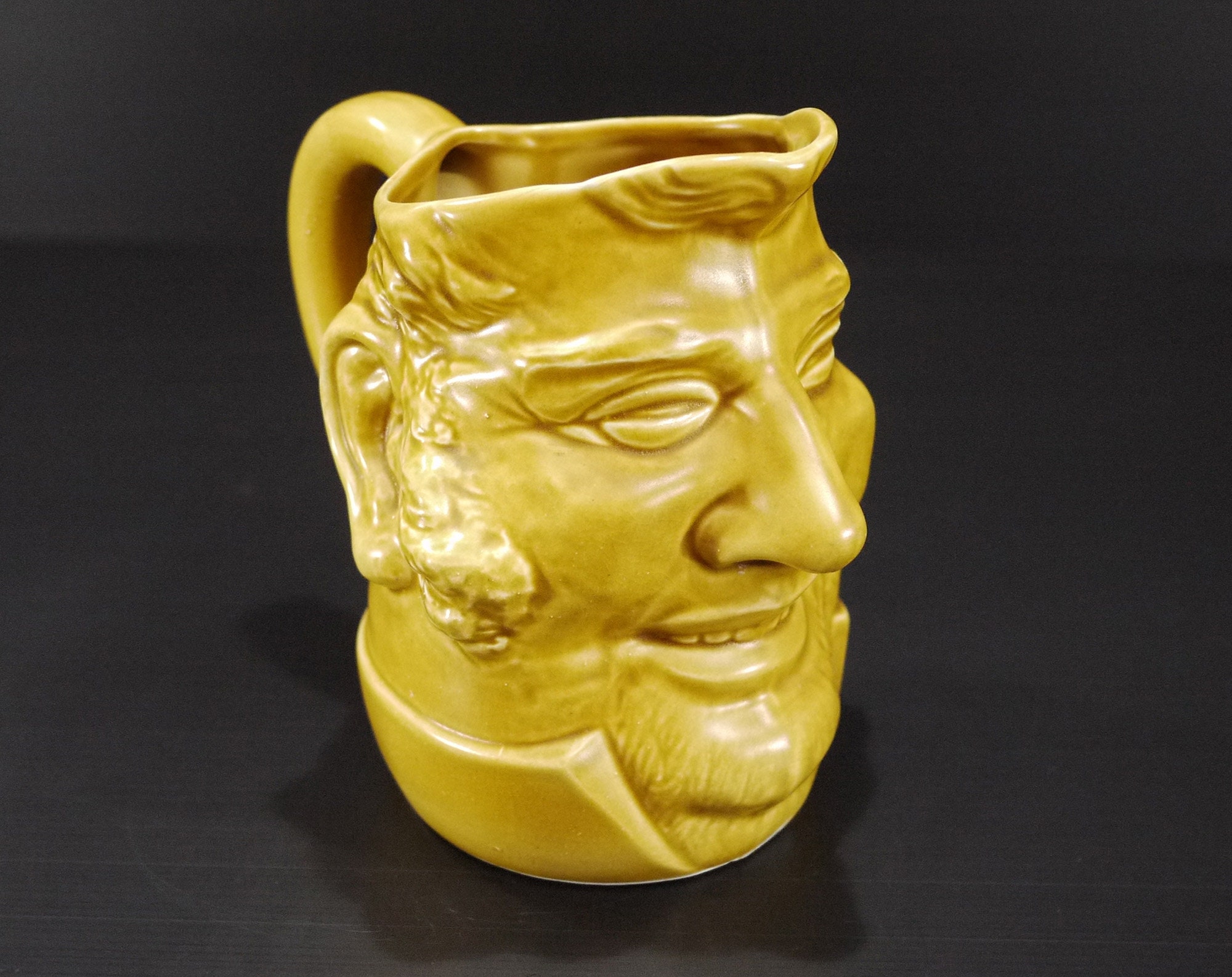 Vintage French Man Head Ceramic Pitcher