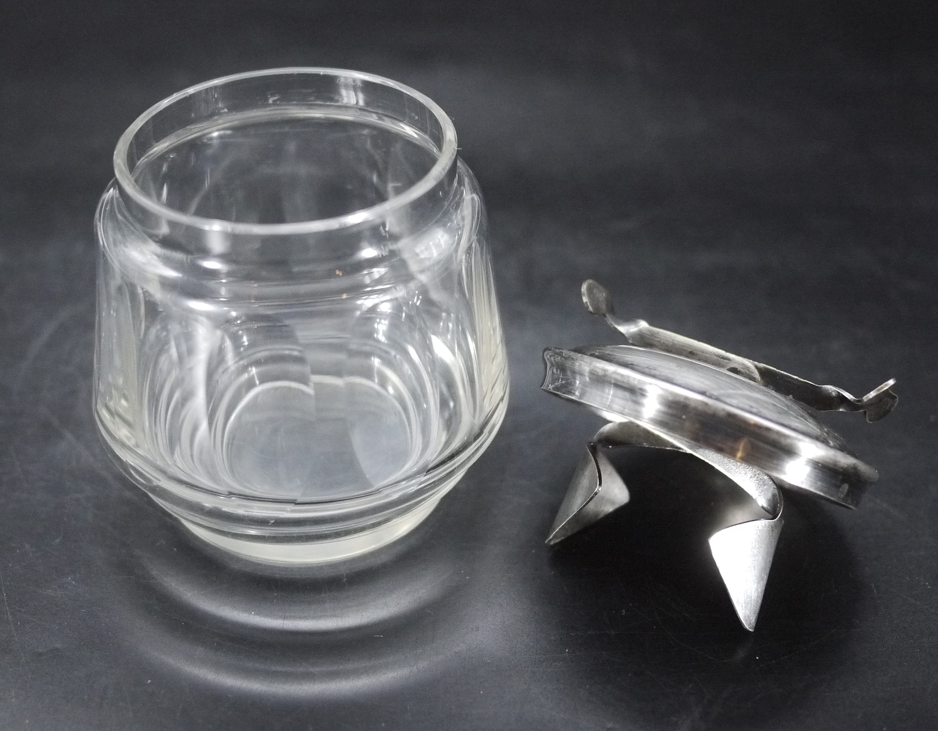 Art Deco French Sugar Bowl with Tongs