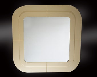 Vintage Square Mirror Mid Century Modern Decorative Wall Mirror by Anna Castelli Ferrieri for Kartell