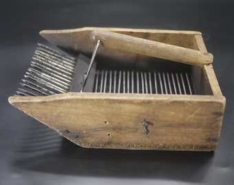 Antique Wooden French Berry Picker Comb - Rustic Kitchen Decor