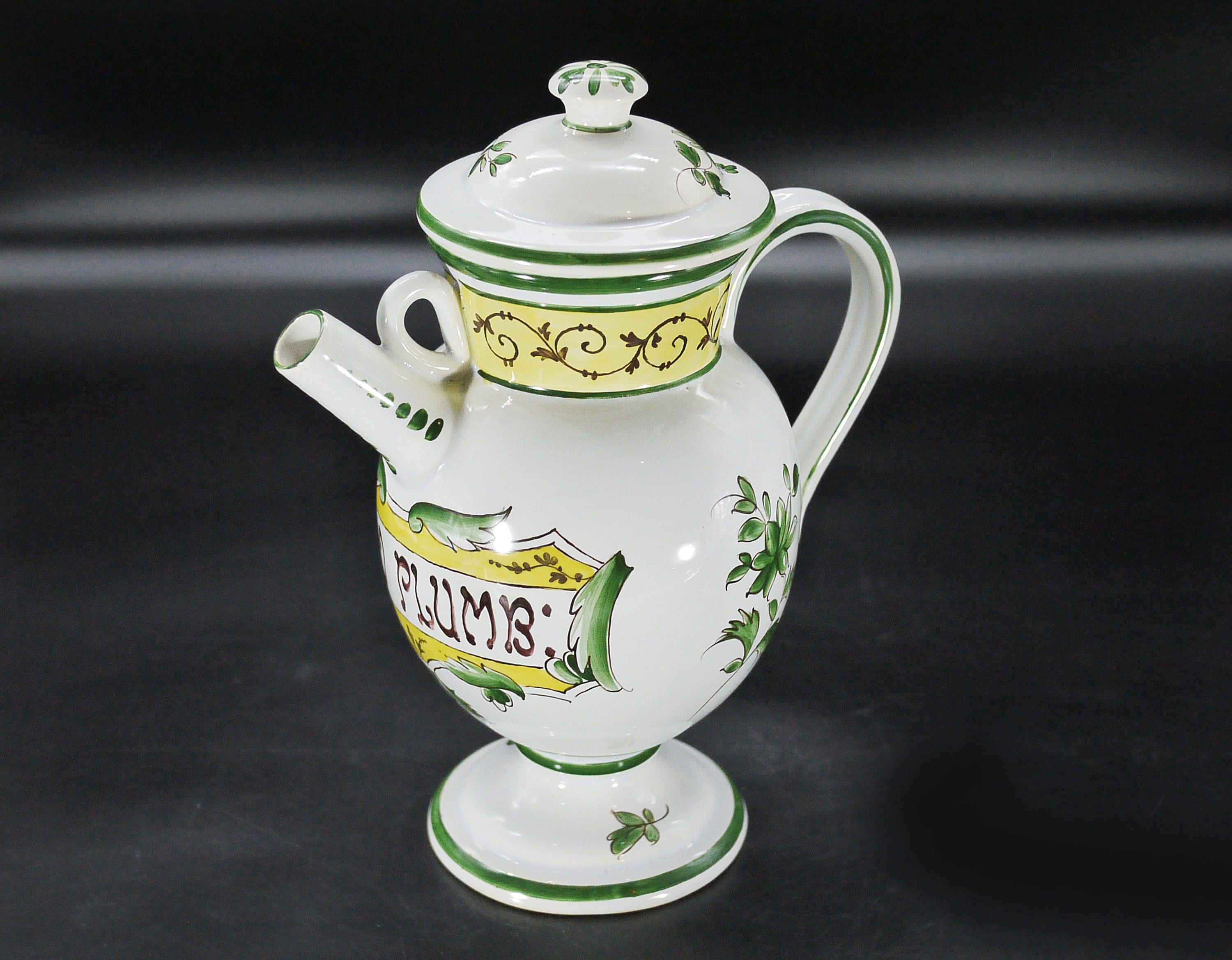 French Ceramic Spouted Apothecary Jar