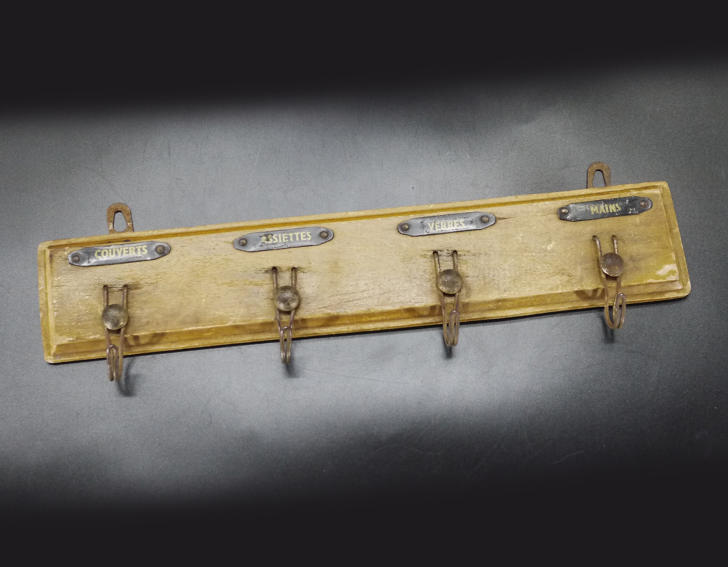 French Vintage Wooden Dish Towel Holder Rustic Kitchen Decor