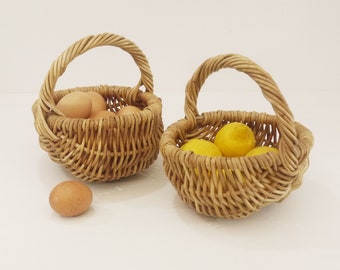Set of Vintage Wicker Wedding Baskets French Woven Egg Storage