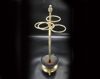 French Antique Cast Iron And Brass Walking Stick Holder
